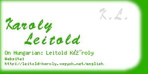 karoly leitold business card